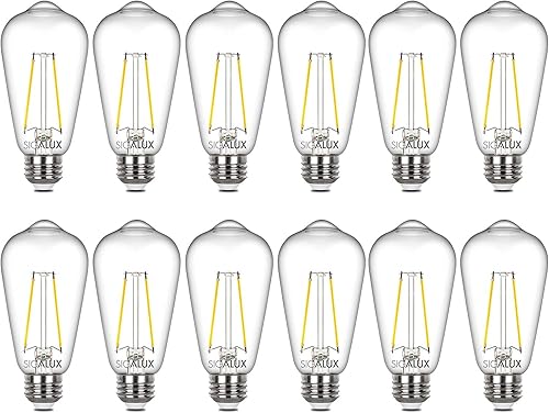 Sigalux Edison Bulbs, bombilla LED E26 ST58 filamento transparente no regulable, bombillas vintage 40 W equivalente a 400 lúmenes, luz blanca diurna