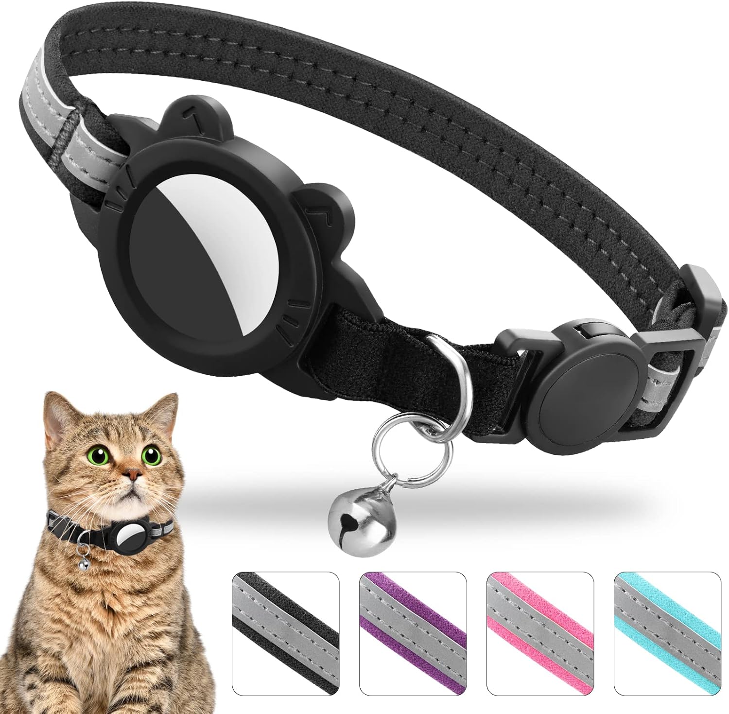 MASERFOLA AirTag Katzenhalsband, Reflektierend Air Tag Katzen