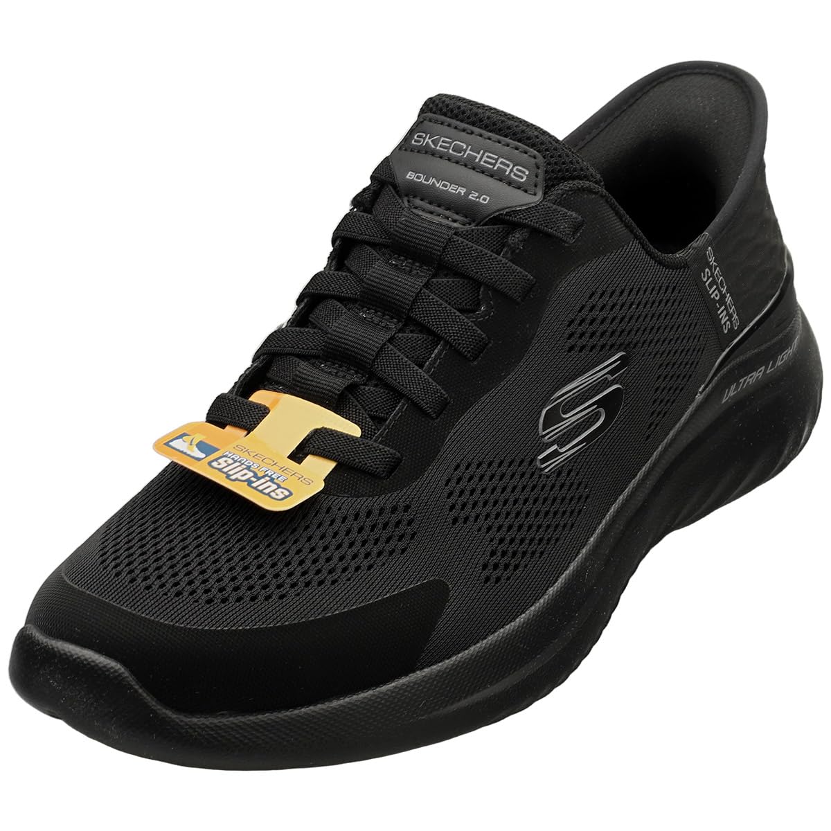 Skechers Men's Black Slip-Ins: Bounder 2.0 - Emerged Sneaker In Size 9.5 | Textile/Synthetic, Vegan, Machine Washable