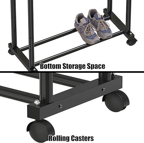 Miniatura 5 de Simple Houseware - Perchero portátil de ropa con doble varilla