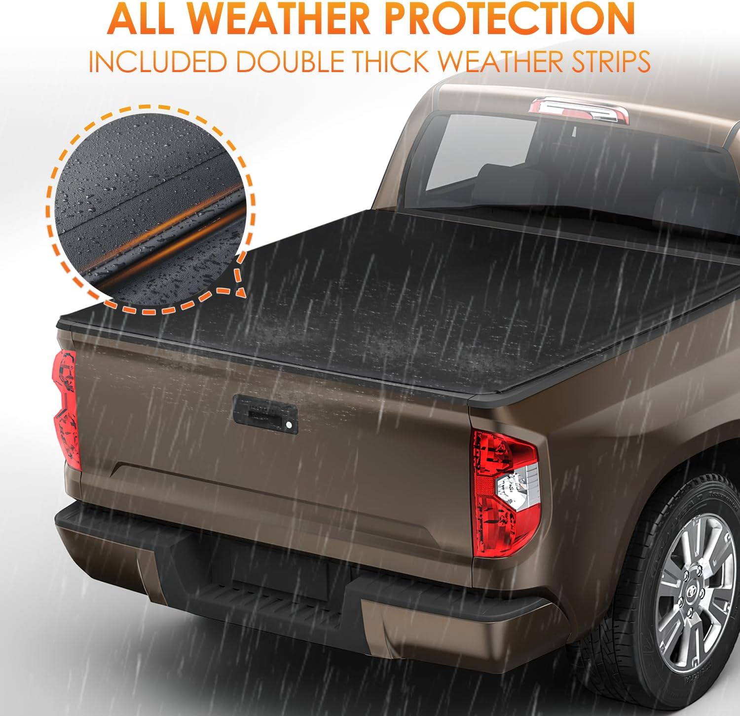 Nilight Soft Roll-Up Tonneau Cover for 2014–2021 Toyota Tundra 6.5ft Bed, Weatherproof Low Profile Truck Bed Cover, Quick Roll-Up Design