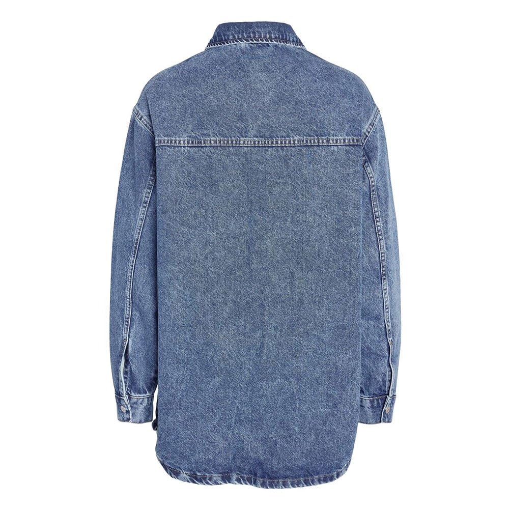 NOISY MAY NMALVA L/S DENIM SHACKET AZ351MB NOOS Donna Camicia Maniche Lunghe blu Taglia Extra