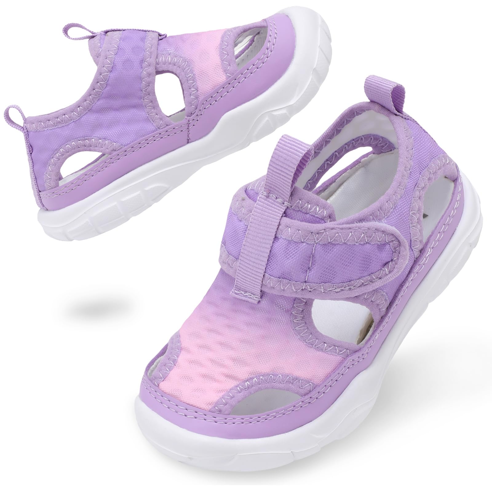 BARERUN Kids Boys Water Shoes Girls Minimalist Barefoot Outdoor Swim Pool Aqua Beach Kids Swim Shoes Purple Little Kid Size 11, Purplepink