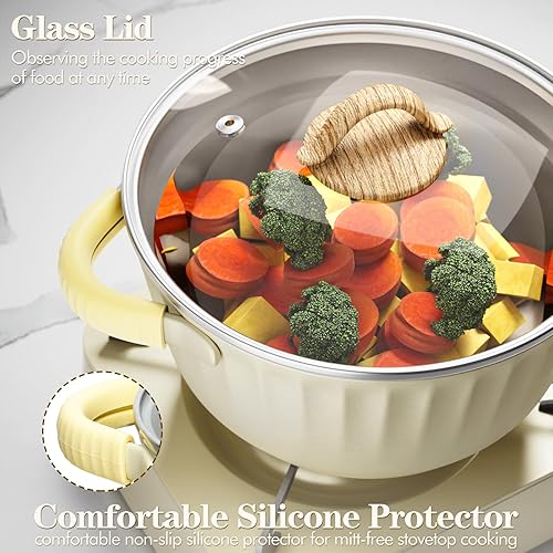 Miniatura 6 de Juego de 9 ollas y sartenes antiadherentes, juego de utensilios de cocina antiadherentes, juego de ollas y sartenes de inducción de cocina