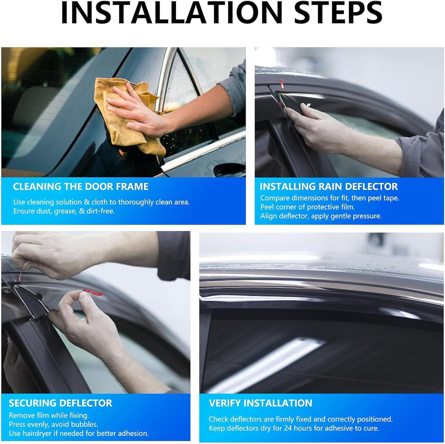 Vent Visors Compatible with Audi Q7 2016-2023 Window Visors Ventshade Deflectors Rain Guards Car Accessories