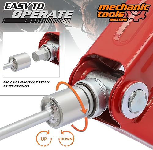 Miniatura 8 de M-AUTO Juego de 4 gatos de tijera de 2.5 toneladas para remolque de viaje, extensión máxima de 23.5 pulgadas, gatos estabilizadores de remolque de