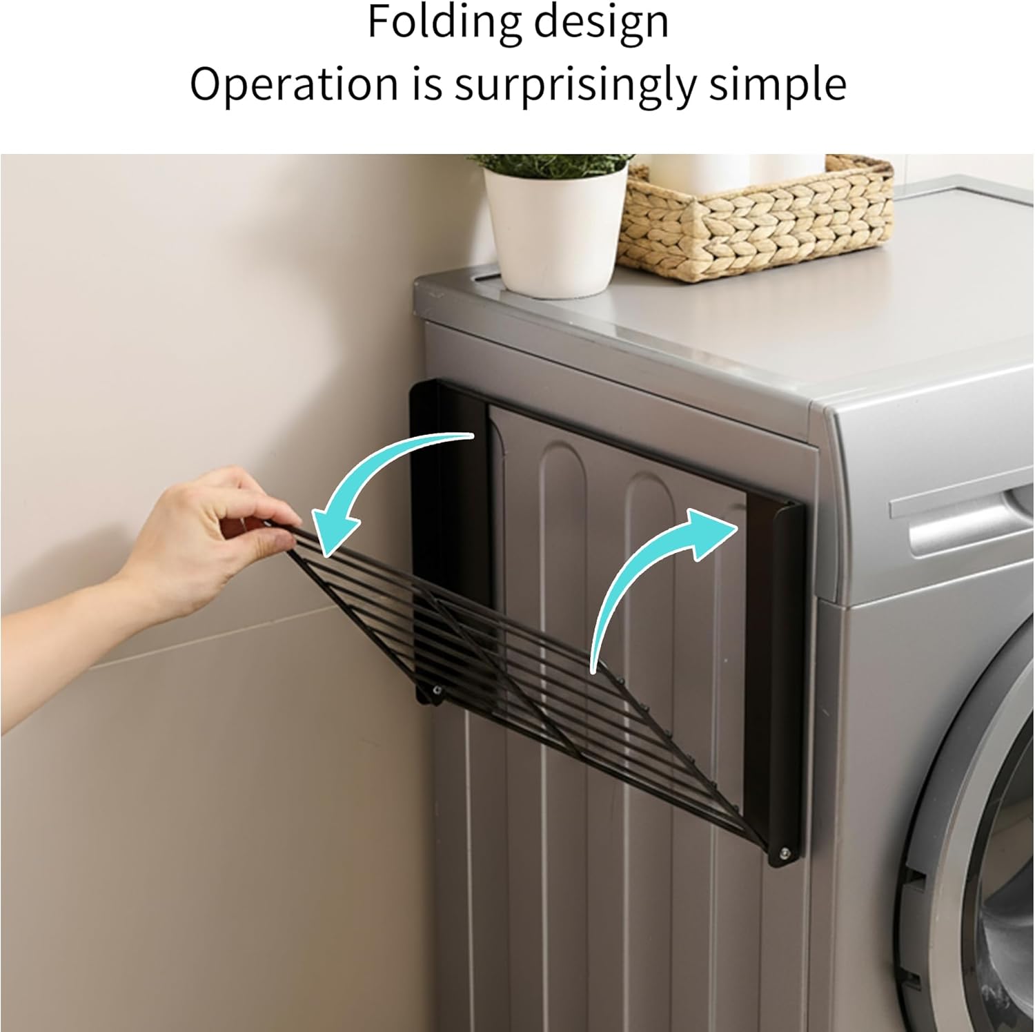 RFOUO Magnetic Shelf for Washing Machine Magnetic Organizer Shelf for Laundry Magnetic Hanger Organizer Washing Machine Shelves Magnetic Fridge Shelves for Laundry Bathroom Kitchen RV Black