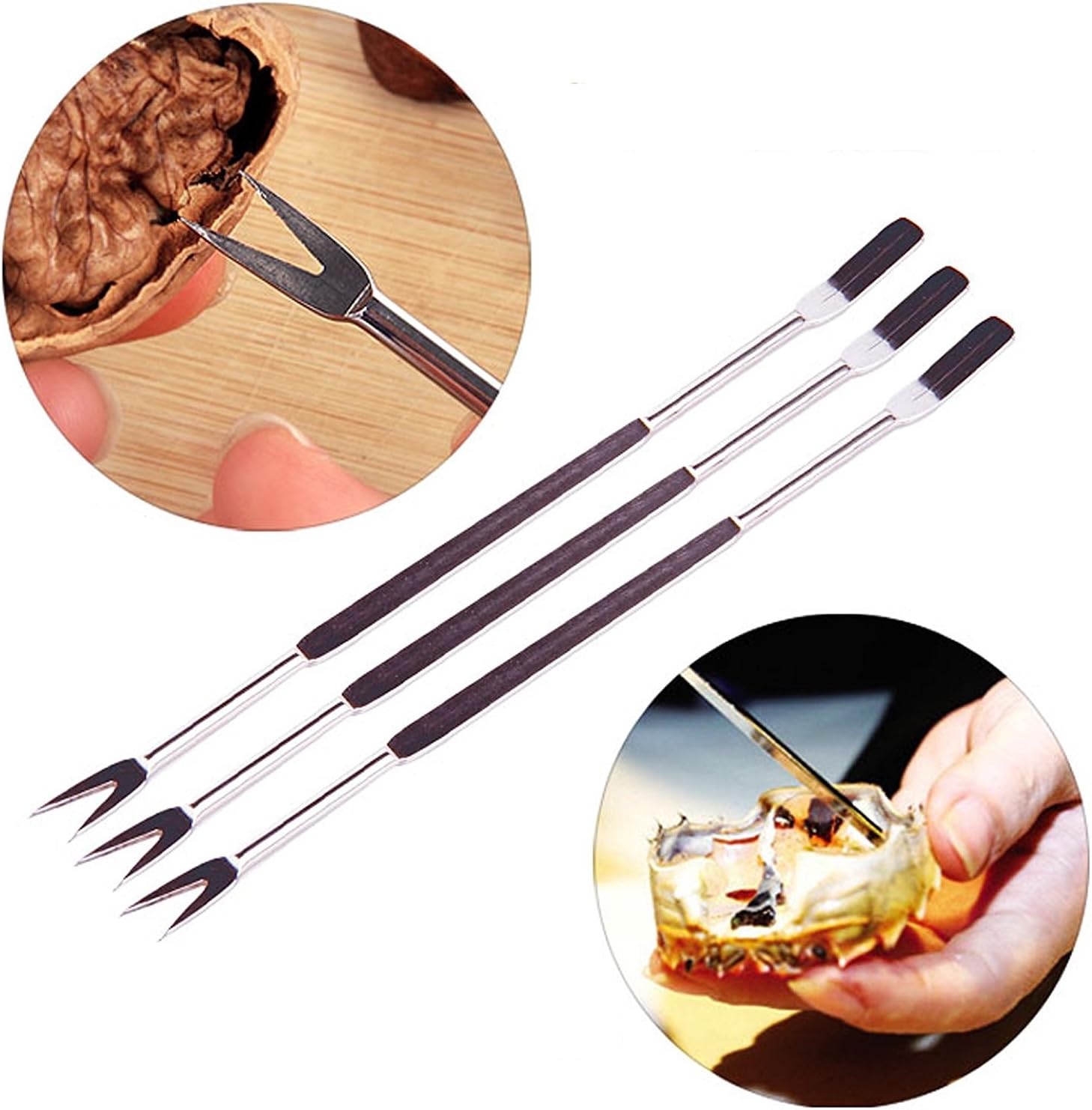 CoZroom Seafood Tools Set Nut Crackers of 10 Pcs Seafood Opener Tool Set, 4 Pcs Lobster Crackers/Crab Crackers and 6 Pcs Stainless Steel Seafood Forks/Picks : Home & Kitchen