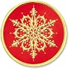 PaperDirect Red Embossed Snowflake Foil Seals, Self-Adhesive Holiday Stickers for Cards, Gifts, Crafts & Seasonal Mailings, Elegant Red & Gold Design – Pack of 48