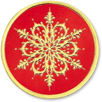 PaperDirect Red Embossed Snowflake Foil Seals, Self-Adhesive Holiday Stickers for Cards, Gifts, Crafts & Seasonal Mailings, Elegant Red & Gold Design Pack of 48