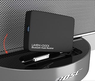 LAYEN i-DOCK 30 Pin Bluetooth Adapter Audio Receiver for Bose SoundDock - Wireless Bluetooth for iPod iPhone Music Docking stations - Premium Qualcomm CSR Chipset, aptX & Multi-Pair (Not Suitable for Cars)