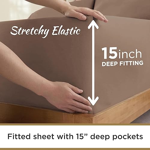 Miniatura 4 de Juego de sábanas de 3 piezas 100% microfibra doble cepillado, extrasuaves sin arrugas, bolsillo profundo 15 pulg., 39 x 80 pulg., dormitorio,