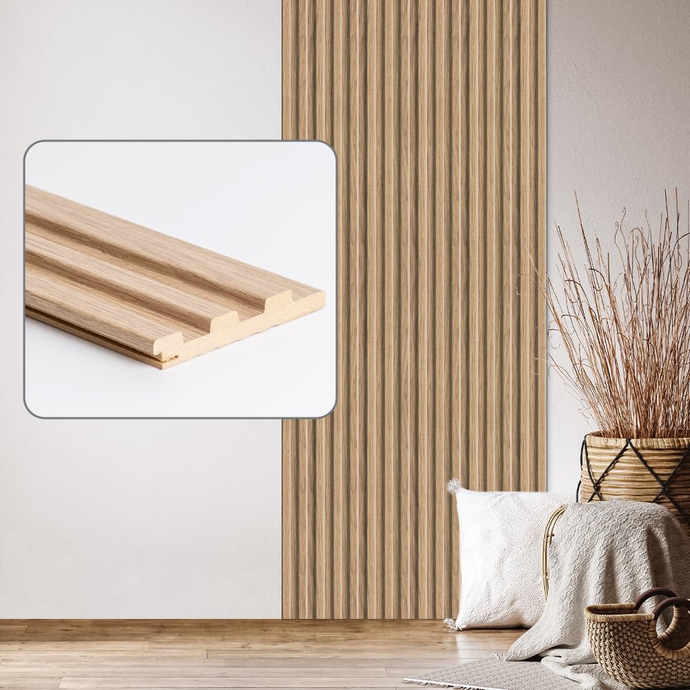 Desiwa - Set di 14 pannelli da parete e soffitto in rovere naturale, 10,7 x 252 cm, effetto legno MDF
