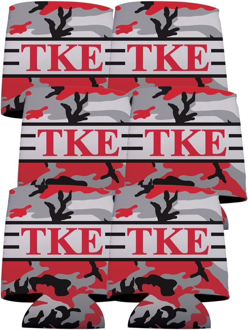 VictoryStore Can and Beverage Coolers - Tau Kappa Epsilon, Design 1, Set of 6