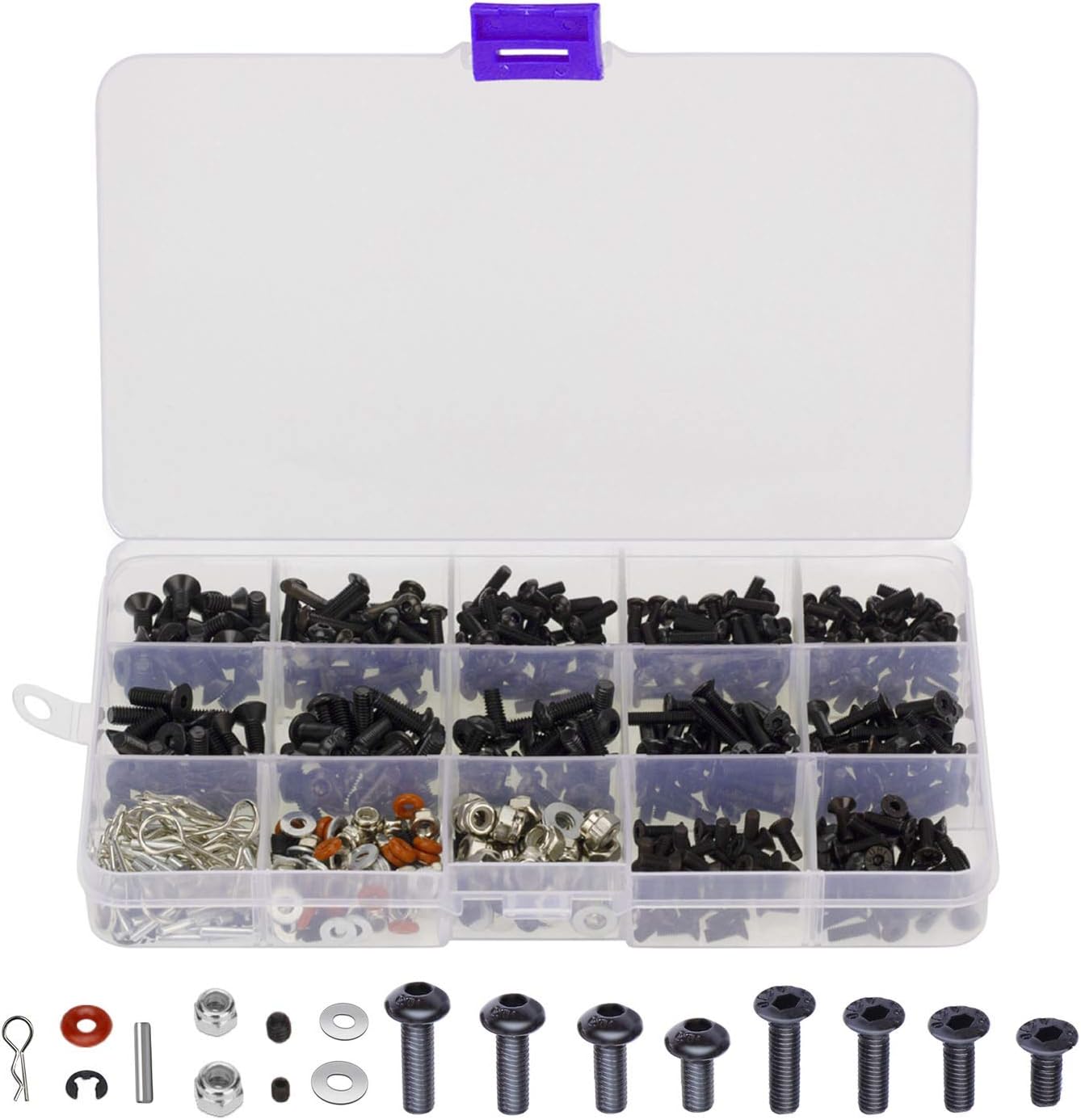 VQRTKS 500 PCS Universal RC Car Screws Kit Screws Assortment Set Repair Accessories for 1/8 1/10 1/12 1/16 Scale RC Cars Trucks Crawler : Toys & Games
