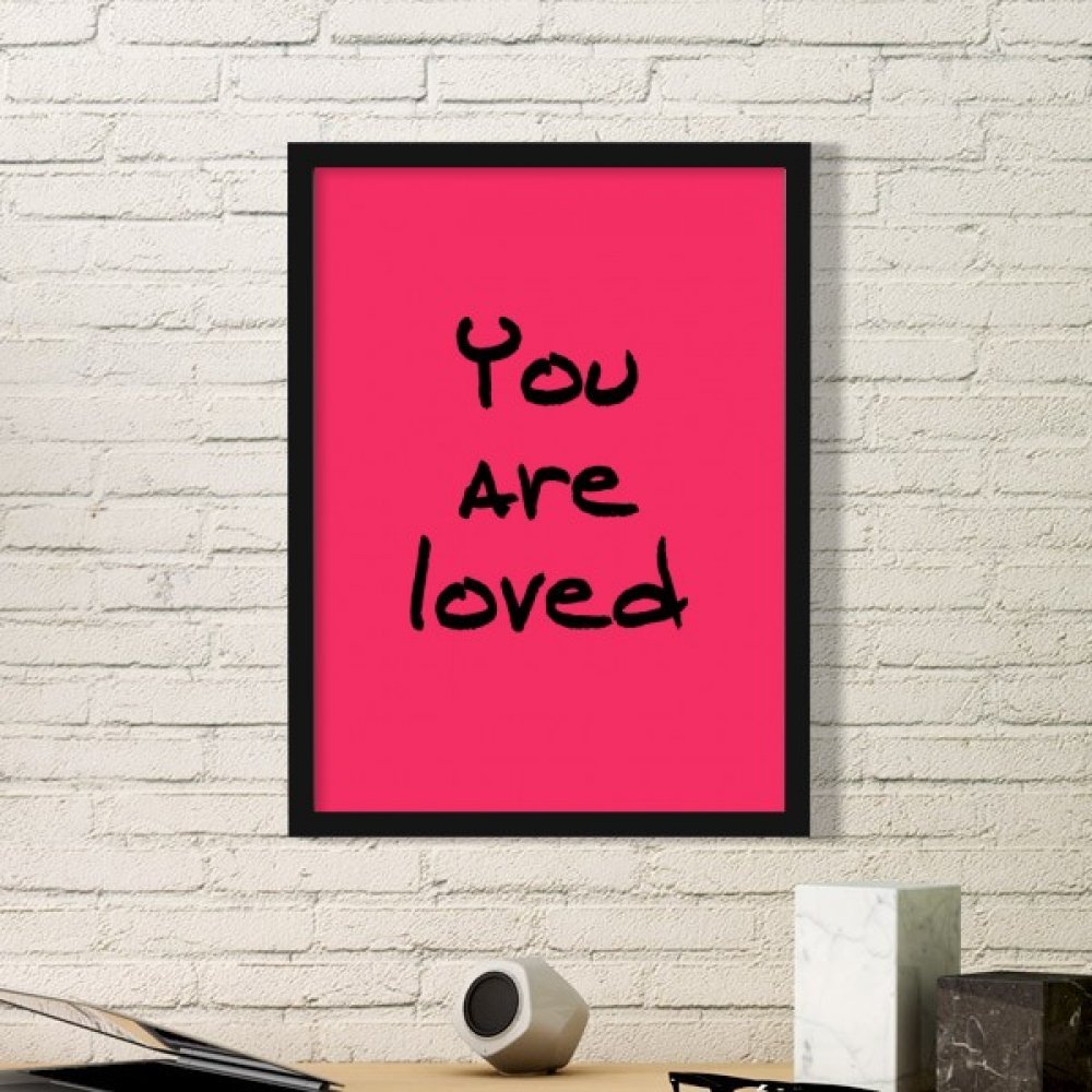 Stickers muraux citations inspirantes You are Loved avec cadre pour une maison chaleureuse