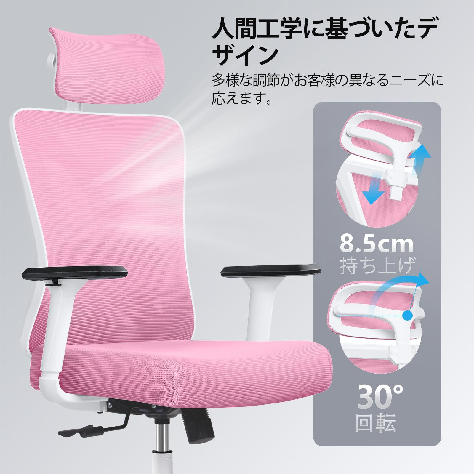 Amazon.co.jp: KERDOM オフィスチェア デスクチェア ランバーサポート  