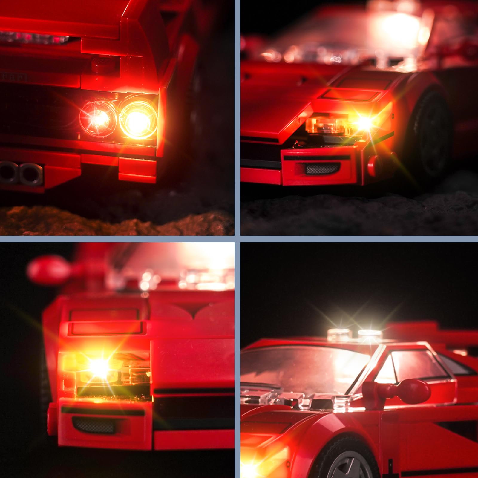 Led Light Set Compatible with Lego Ferrari F40 Supercar (No Model) - Image 3