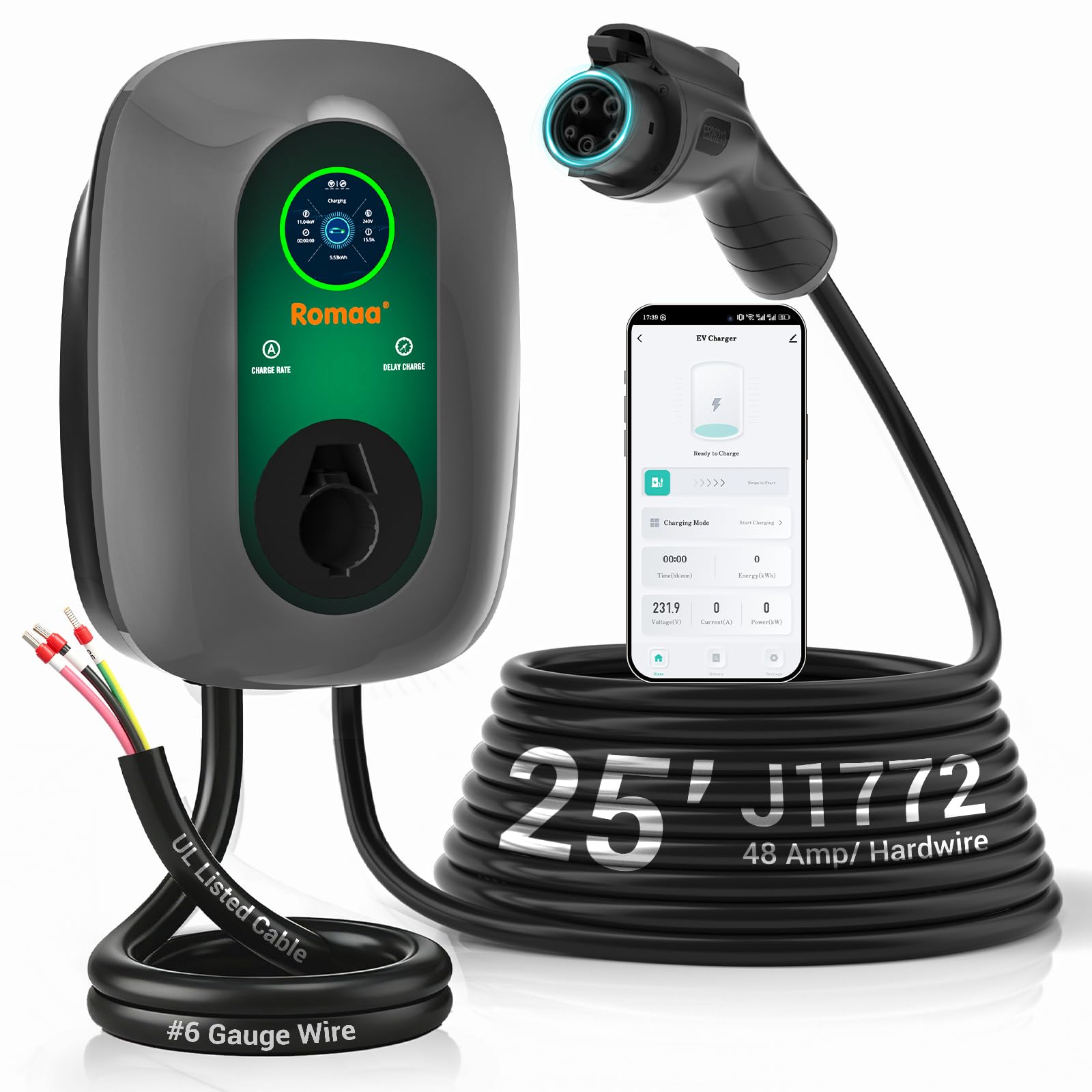Romaa 48 Amp Level 2 EV Charger