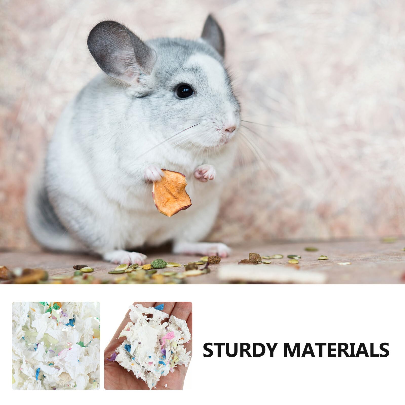 ORFOFE Rivestimento Assorbente per Gabbia Criceti e Piccoli Animali in Carta 450g, Previene Odori e Sporco, per Habitat di Topi e Animali Domestici