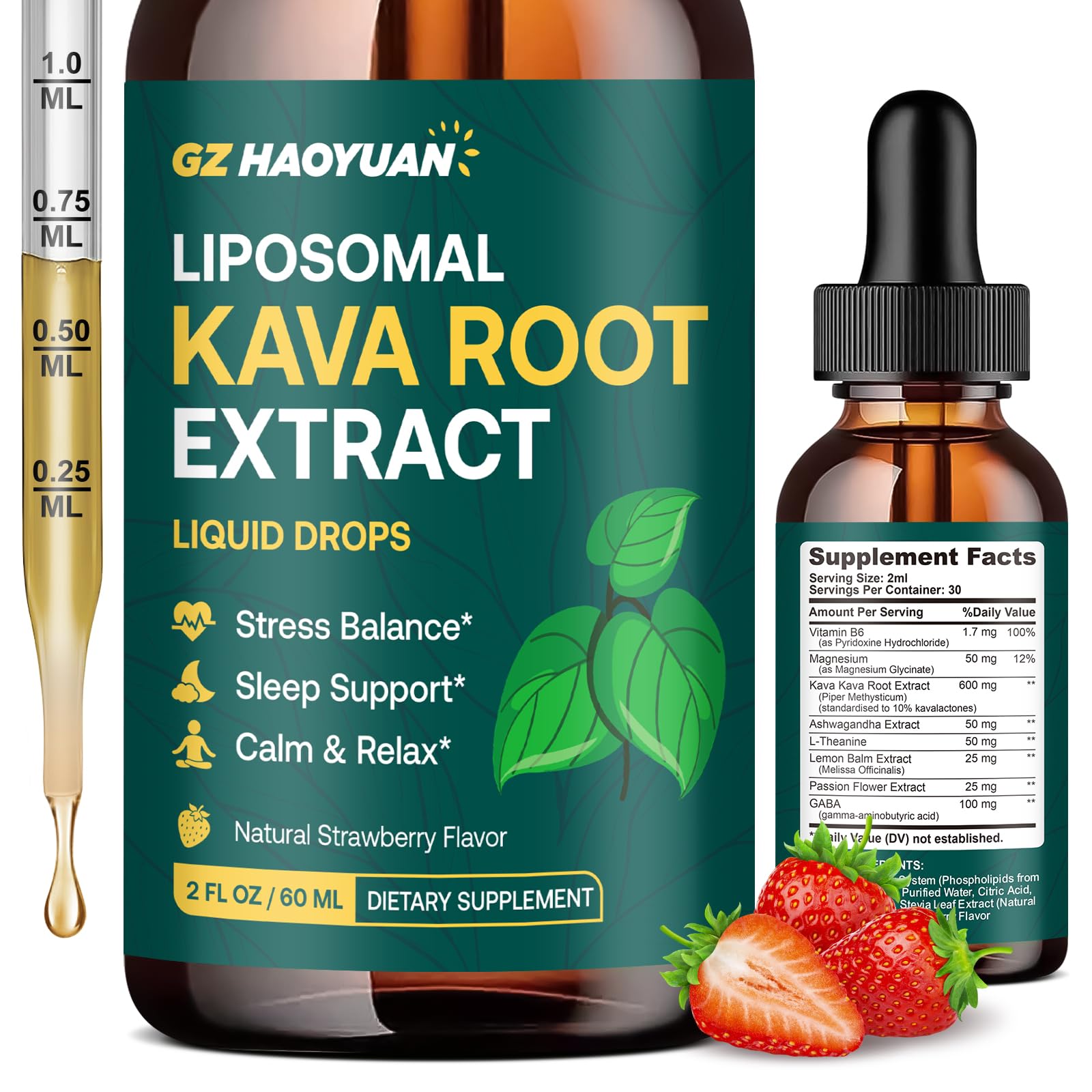 Amazon.com: GZ HAOYUAN Liposomal Kava Kava Root Extract Supplement