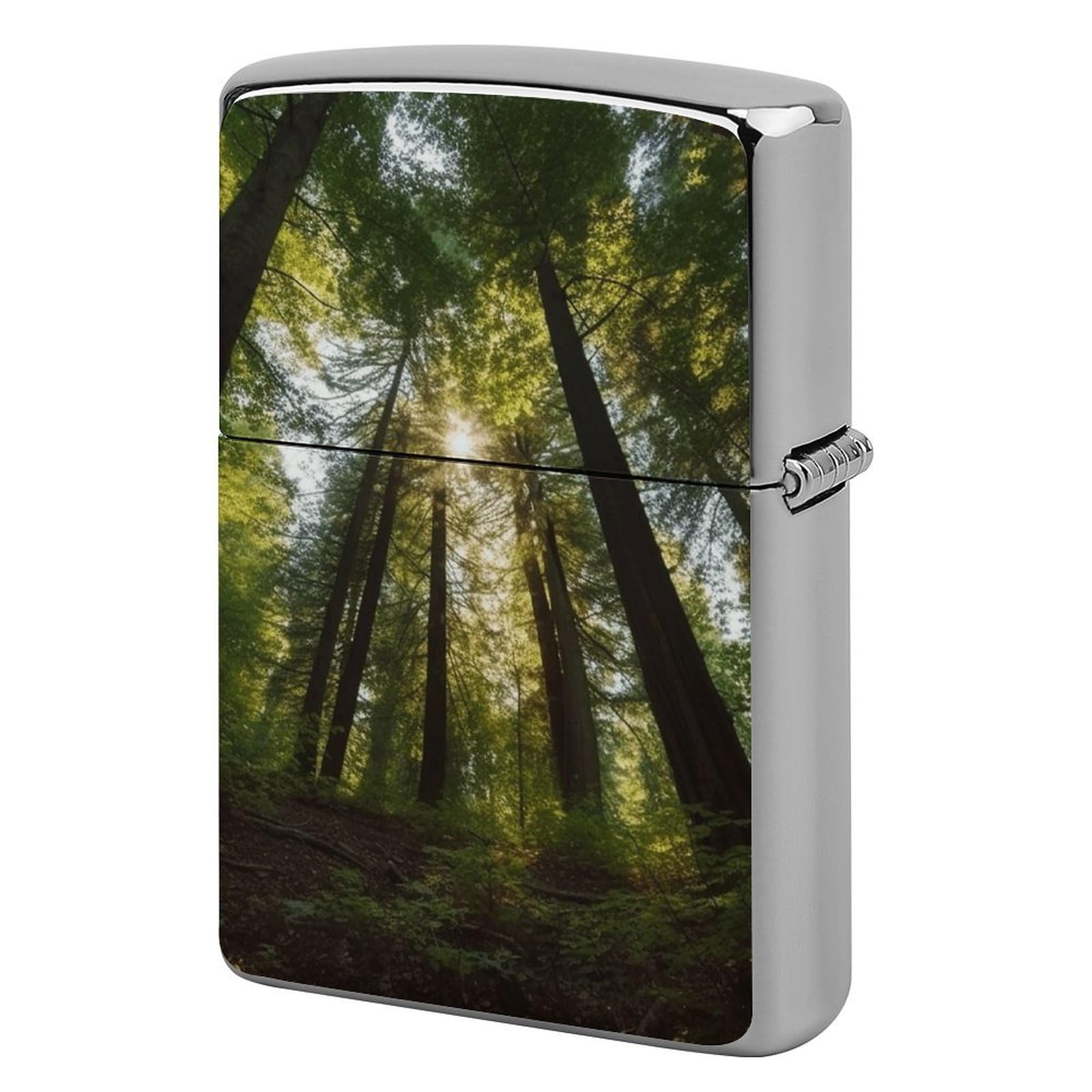 Trees Nature Lighter Case Cover Vintage Metal Lighter Sleeve Reusable Lighter Protective Cover Decorative Lighter Holder Birthday Gifts for Men Women
