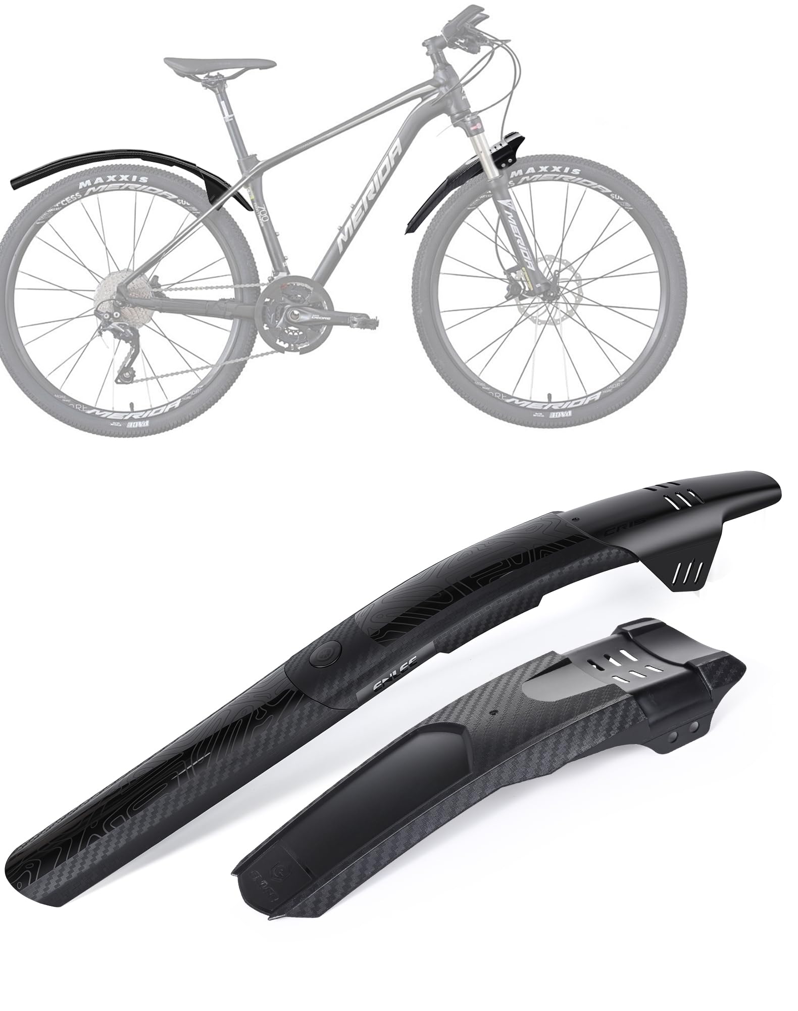 SUNFATT Fahrrad Schutzblech Mountainbike Set [Nicht für V-Brakes], Längenverstellbarer Spritzschutz Fahrrad 24-29 Zoll, Flexibles MTB Schutzblech mit Wiederverwendbaren Kabelbindern Sport & Freizeit