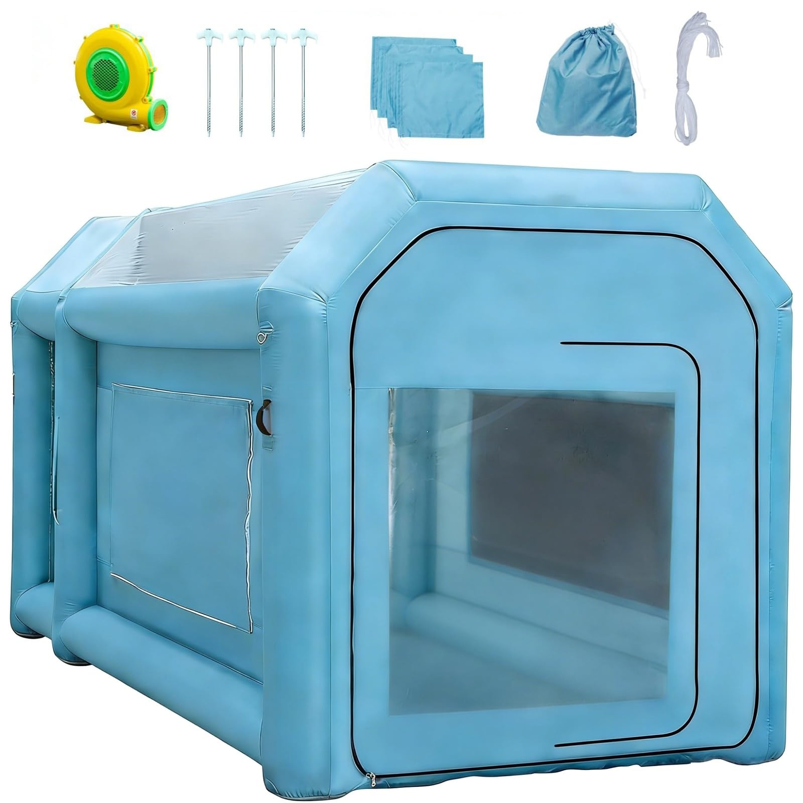 Inflatable Paint Booth with Blower and Filter, Portable Airbrush Tent for Automotive and Furniture Painting