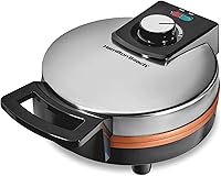 Hamilton Beach 26081 Belgian Waffle Maker - PFAS-Free Durathon Ceramic Nonstick Plates, Adjustable Browning, Easy Clean, Stainless Steel