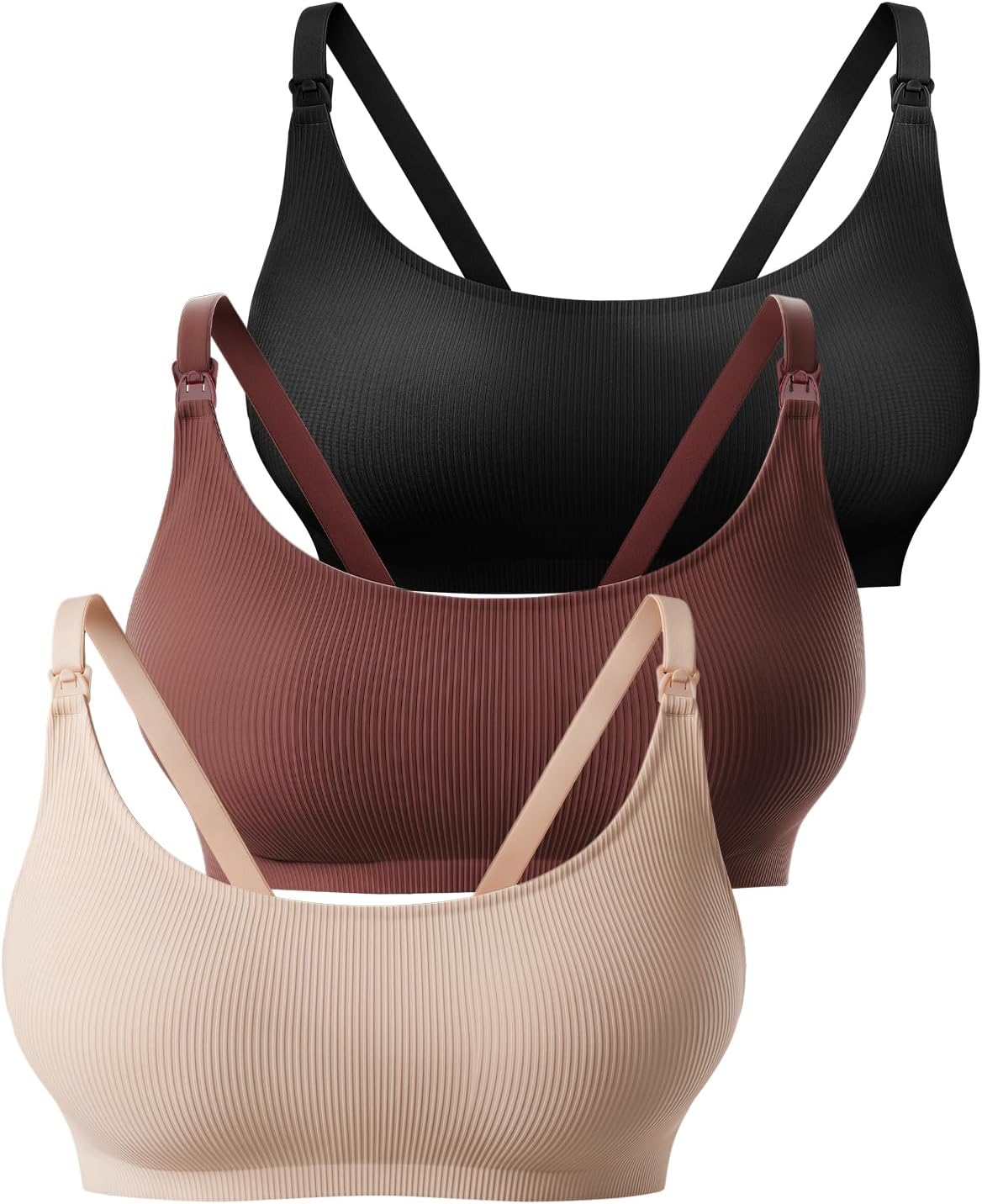 Nursing Bras for Breastfeeding Pregnancy Bras Ribbed Seamless Maternity Bralettes