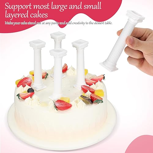 Miniatura 2 de STOBOK 8 piezas de columnas romanas para tartas, soportes escalonados para tartas, soportes de mesa, soportes de exhibición de postres de plástico,