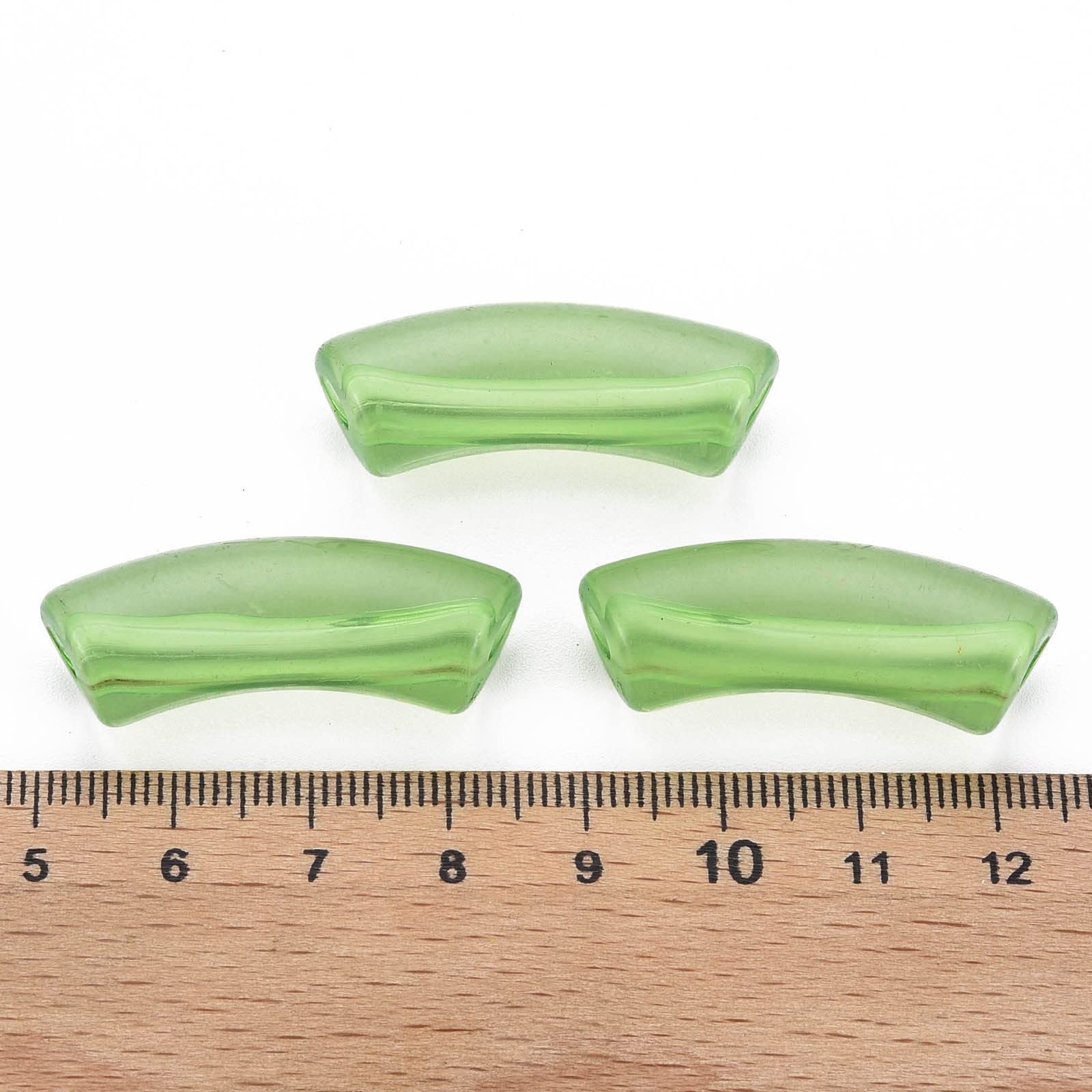 Crafans Perline Acriliche Trasparenti Curv - 148 Pezzi (500g) - 36mm, Per Braccialetti, Verde Mare Chiaro
