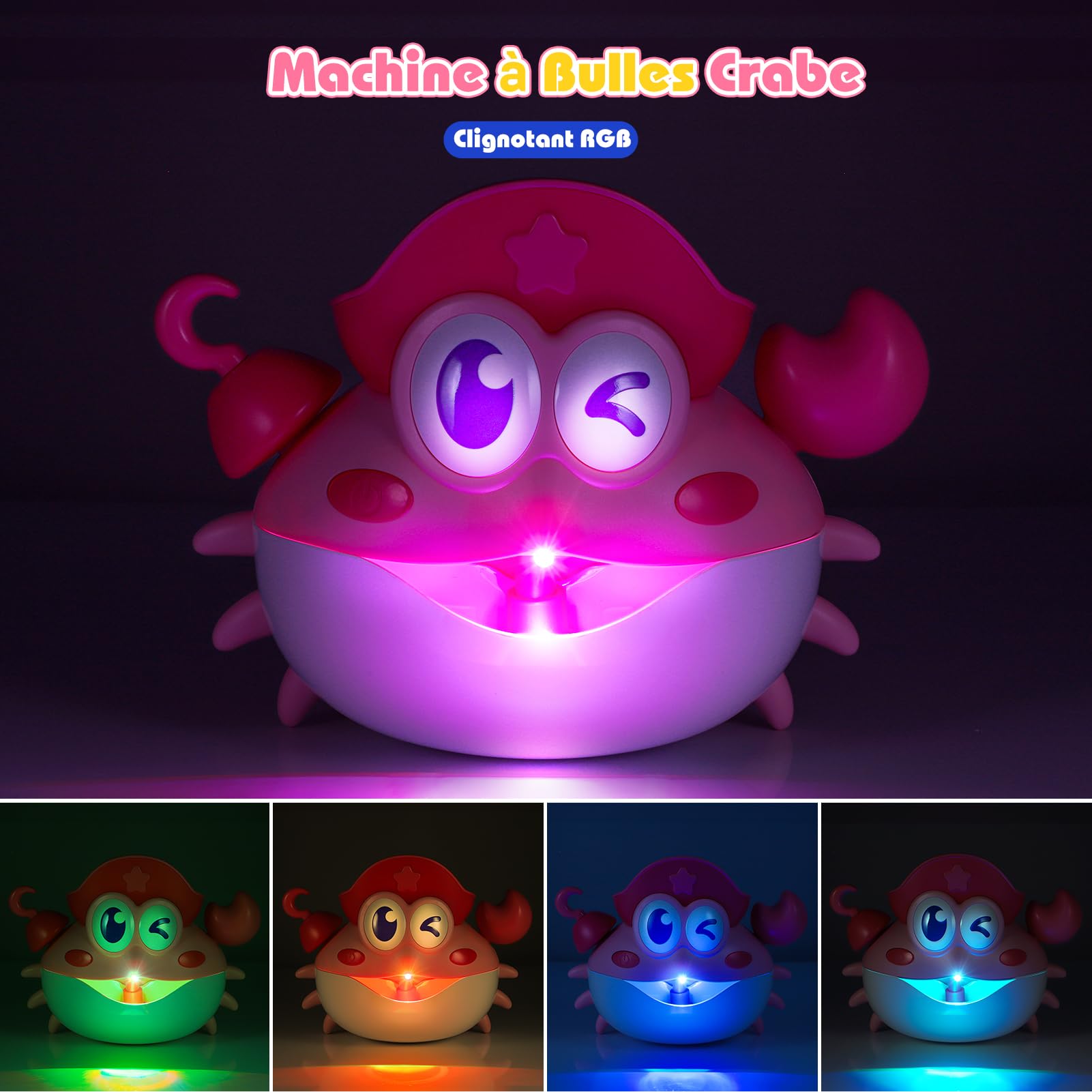 iKidiki Crabe Tummy Time - Jeux de bain pour enfants de 1 à 5 ans - Jouets de baignoire, cadeau d'anniversaire pour bébé