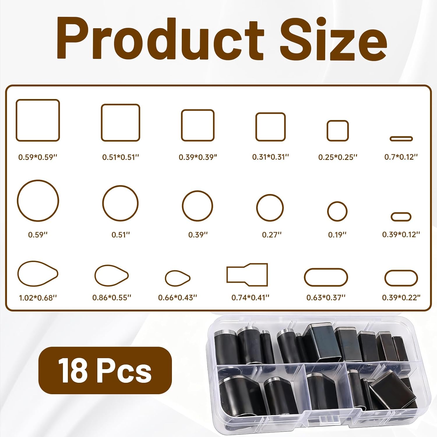 18 Pcs Hollow Punch Cutter Tool, Multiple Shapes Leather Hole Punch Tool for Belts, Handmade DIY Leathercrafts