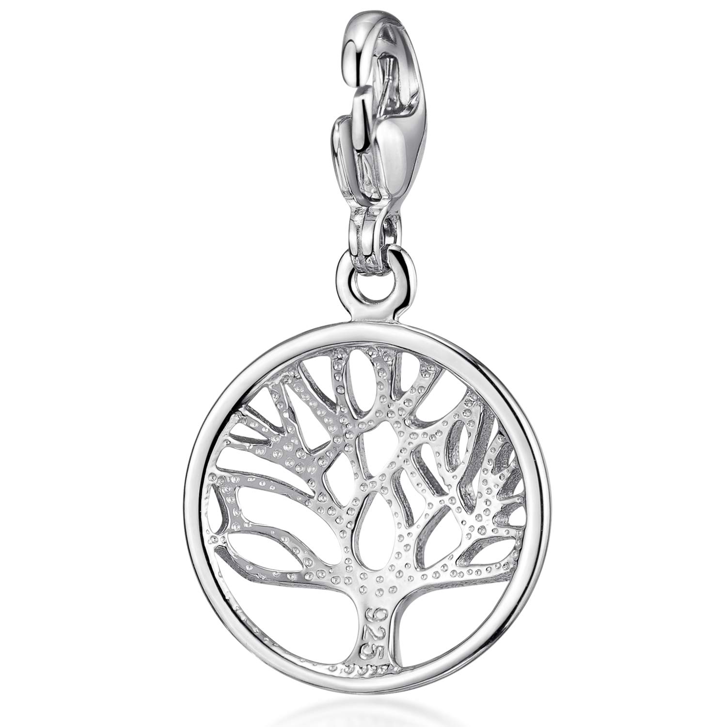 MATERIA by Matthias Wagner Pendentif charme Arbre de vie Selva - Argent 925 - Pendentif - Fermoir mousqueton pour bracelet/chaîne #C43