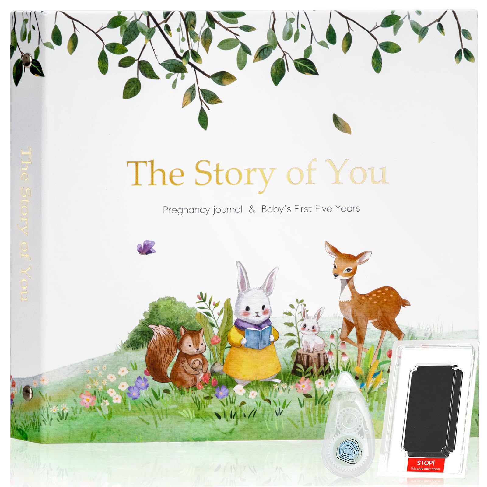 JARMAPOZ Baby Memory Book for Boy or Girl, First 5 Years Keepsake & Milestone Tracker, Pregnancy Journal & Baby Photo Album