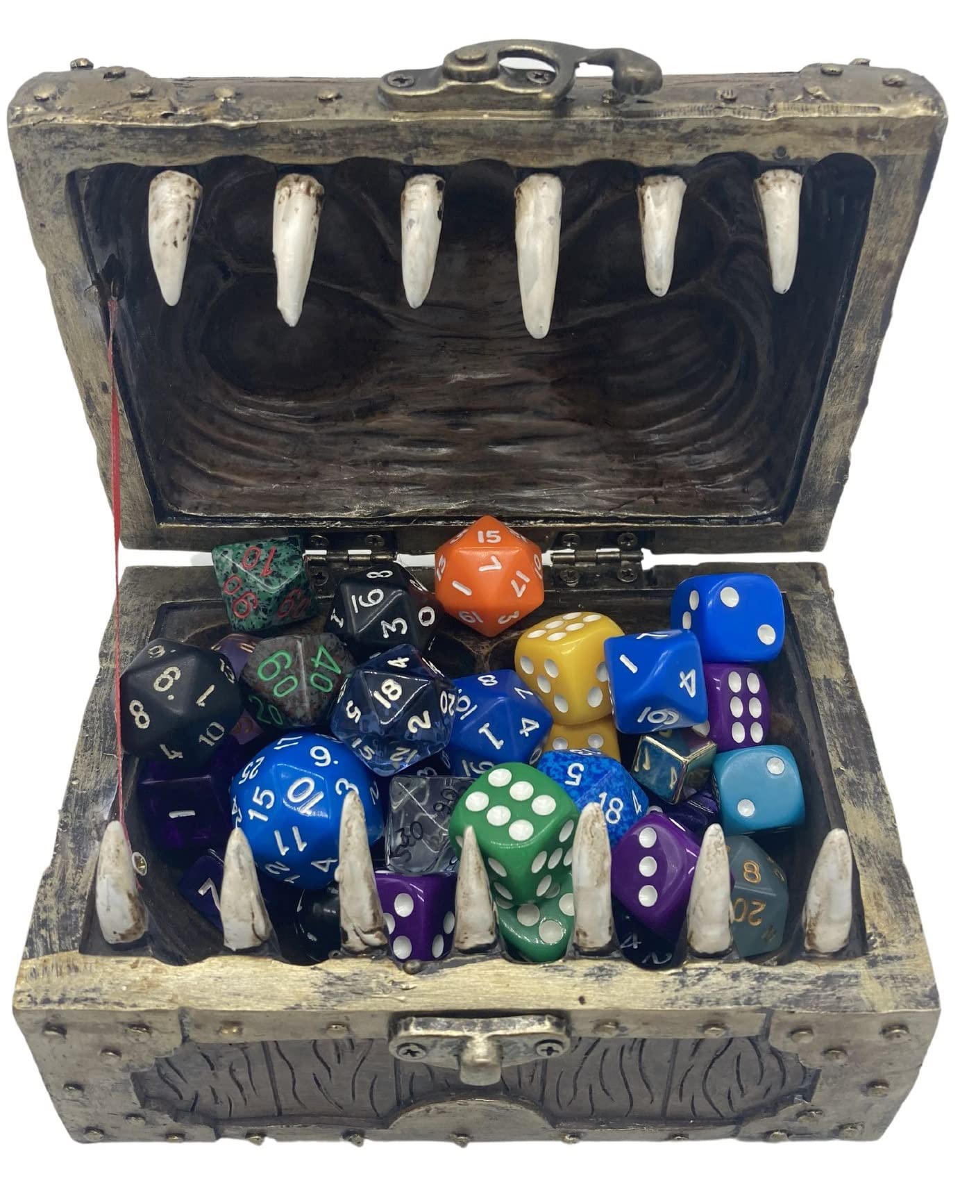 Dice Box - Cassettiera mimetica effetto legno e metallo, contenitore può contenere fino a 6 set di fustelle poliedriche – D&D Poly Dice Case – DnD RPG Crate Accessorio regalo