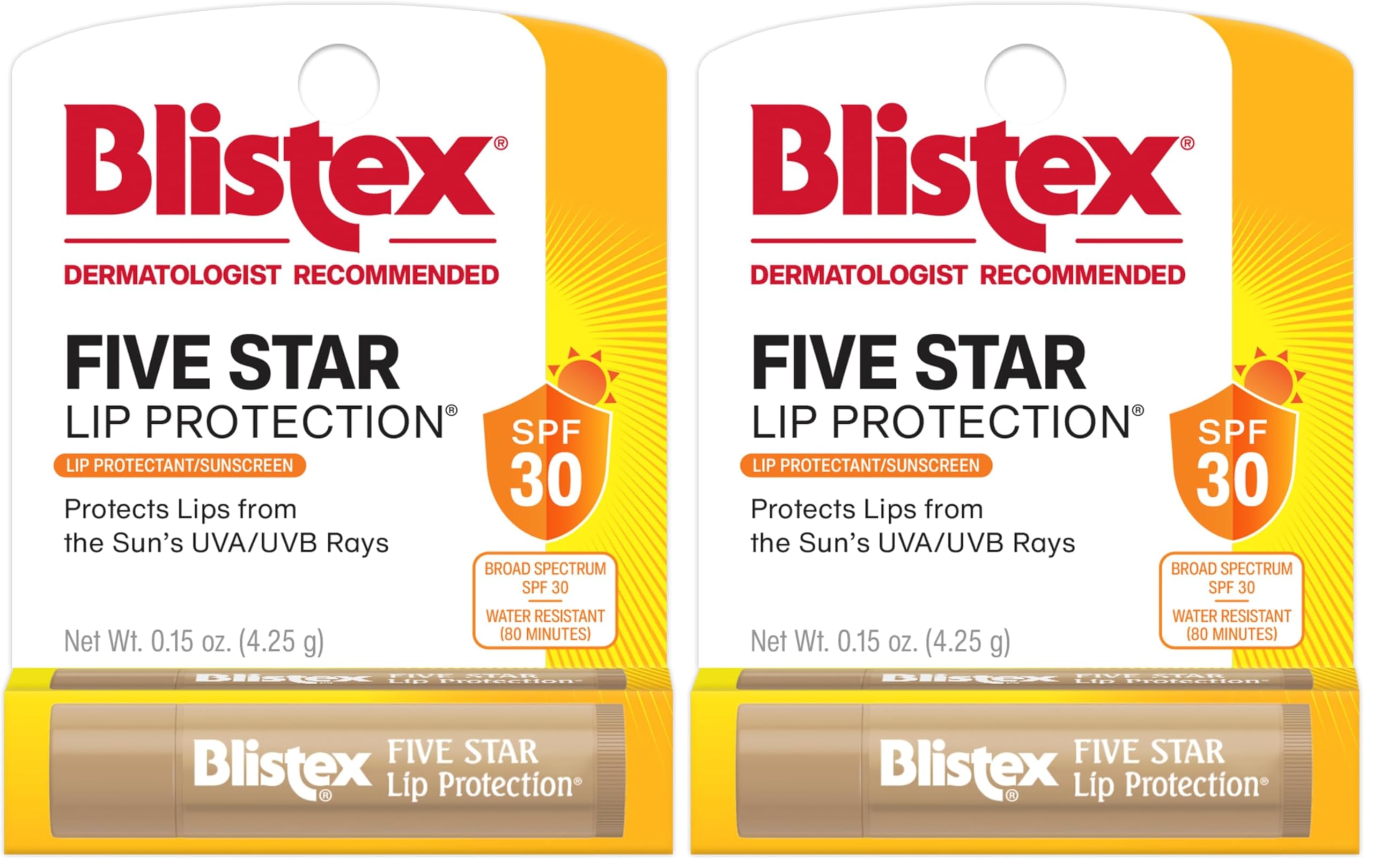 Blistex Lip Protection Balm, SPF 30 | Wind & Water-Resistant | Soothes Chapped Lips | Hydrating Treatment | Holds in Moisture