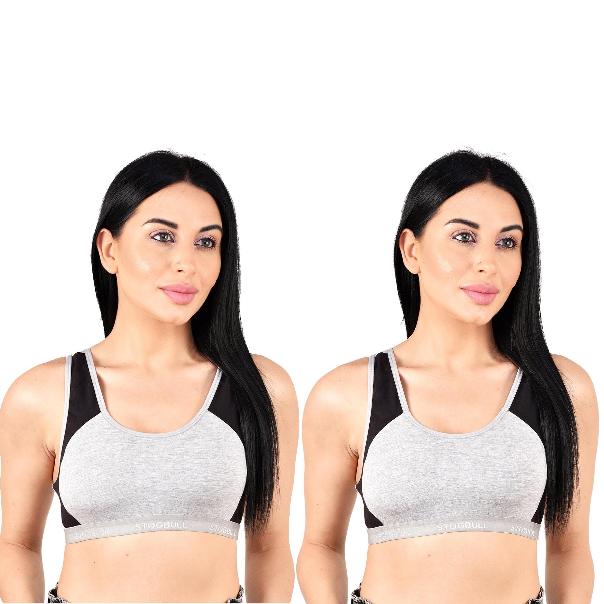 Sports Bra Non Padded Wire Free Combo Pack of 2 for Gym Yoga Exercise Running Workout Regular Daily use Woman's and Girls Bra-picture-49