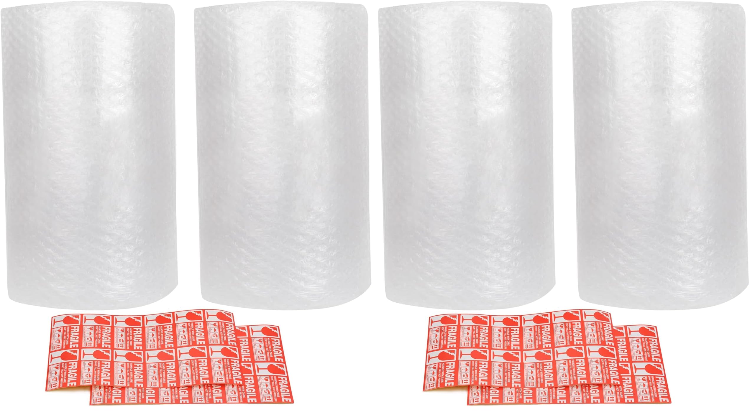 Cymax 2 rouleau de papier bulle 22 m, bulles d'air film pour déménagement et emballage, 300 mm x 11 m/rouleau, perforés tous les 30 cm, 20 autocollants fragiles inclus (2 Piece) (Lot de 2)