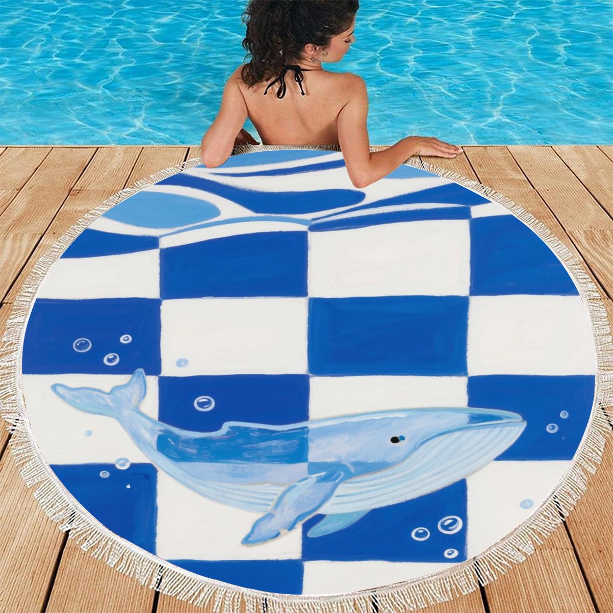 1/2Pack 145 cm Microfibra di Asciugamani da Spiaggia Rotonda, Asciugamano da Viaggio Senza Sabbia asciutta per Adulti, Nuoto, Campeggio, Palestra