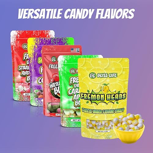 Miniatura 7 de Fremon Heads - Caramelos liofilizados de 10 onzas, paquete Big Boy de cabeza de limón liofilizado, caramelo liofilizado muy agrio, variedad a