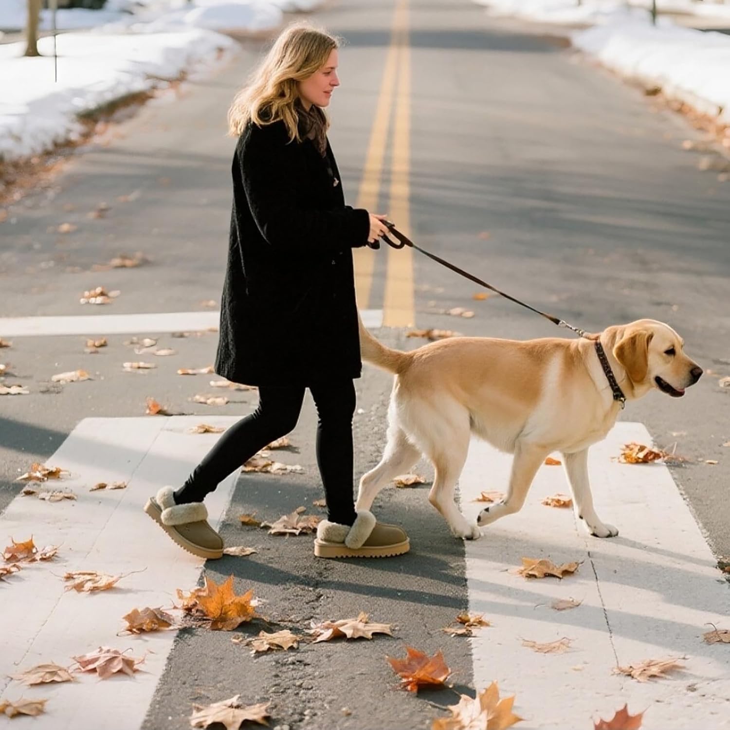 MelSyd Fuzzy House Slippers for Women: 100% Australian Sheepskin - Secure Fit Footwear with Heel Straps - Comfortable in Winter Wearing Indoor/Outdoor - Gift for Birthday/Christmas - Image 3
