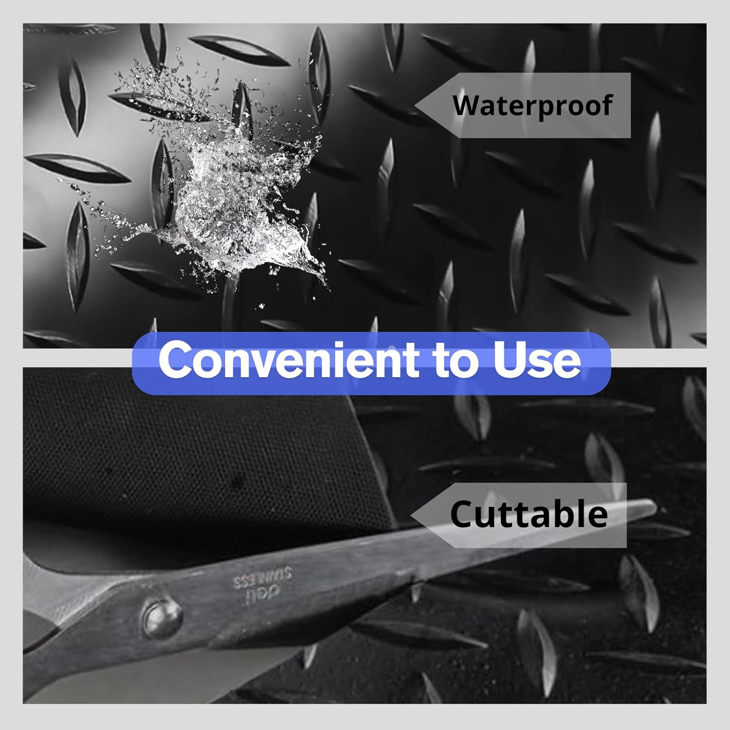 4X6 FT Garage Floor Mat,2.5 Inch Diamond Plate Flooring Rolls, Non-Slip Rubber Floor Protector Mat for Garage, Warehouse, Workshop, Basement, Gym, Black. - Image 5