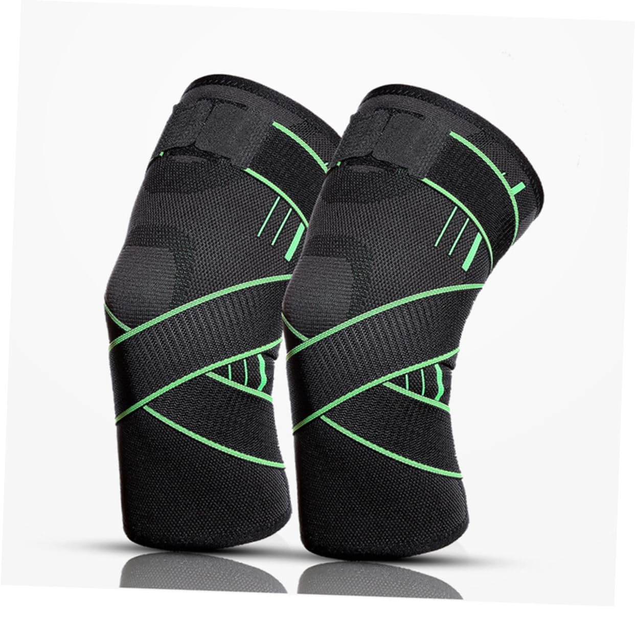 balacoo 2 Pcs Protective Silicone Strip Pads Leg Brace Breathable Elastic for Sports Basketball Climbing