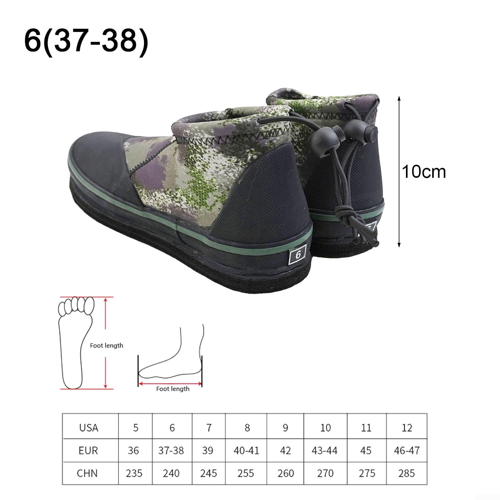 Uomini Donne 5mm Neoprene Stivali Da Pesca Fondo Feltro Scarpe Da Roccia Antiscivolo Attrezzatura Da Guadare per Fiume Fango Spiaggia Caccia Attività Al