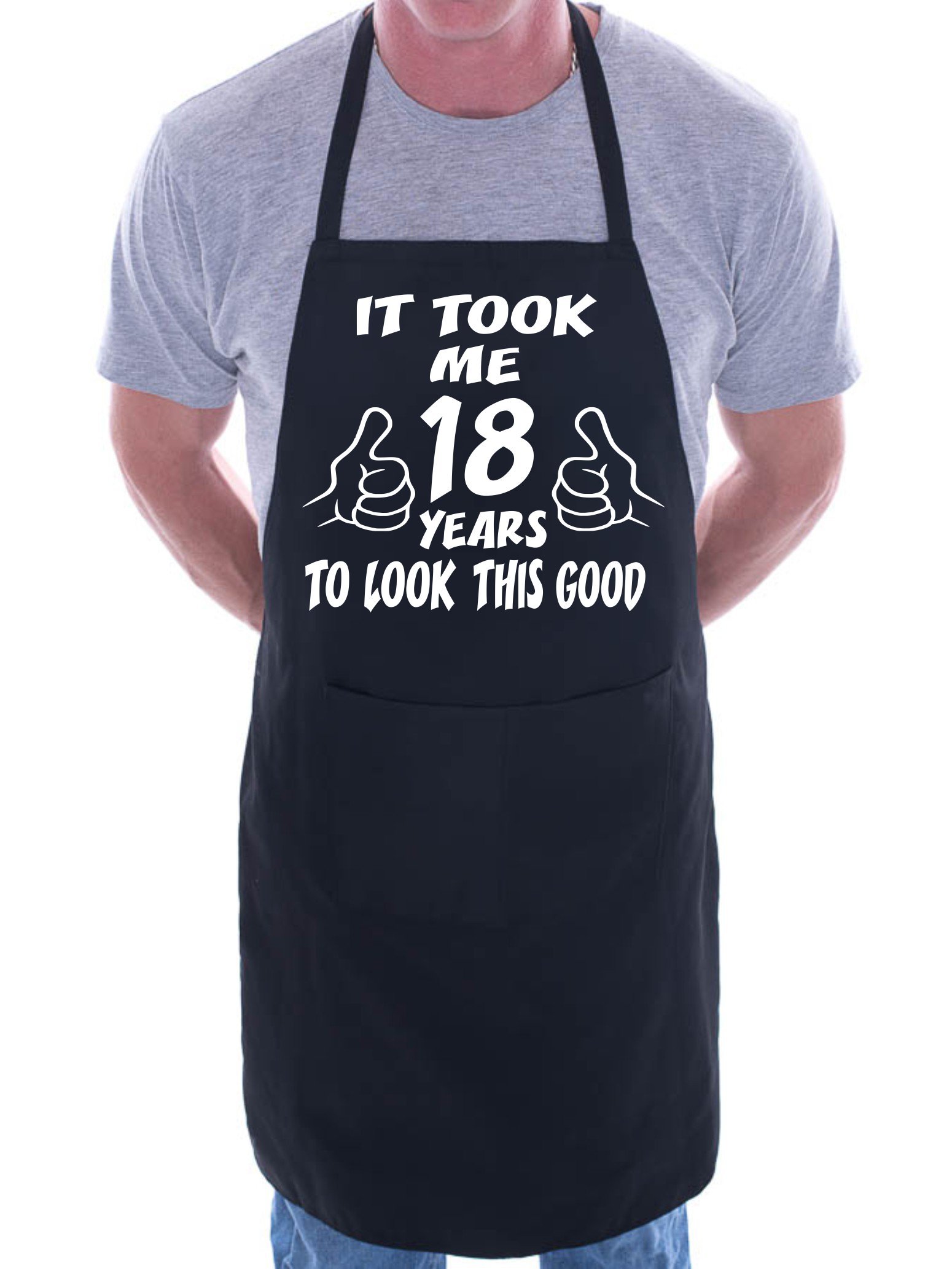 Print4u Men's Black 18Th Birthday It Took 18 Years Bbq Cooking Funny Novelty Apron