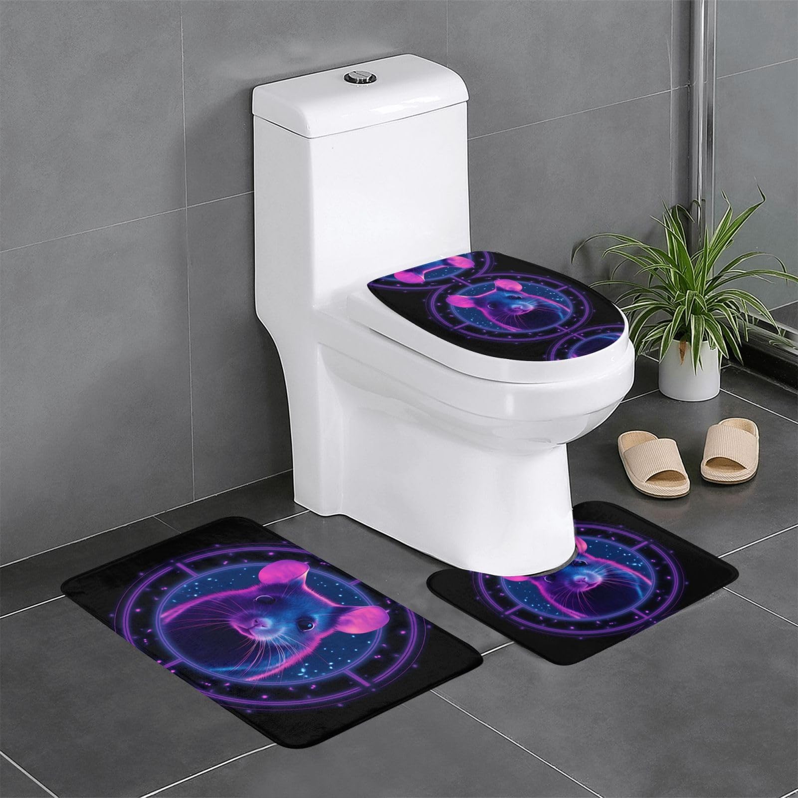 Tapis de salle de bain pour des matins doux lot de 3 tapis souris