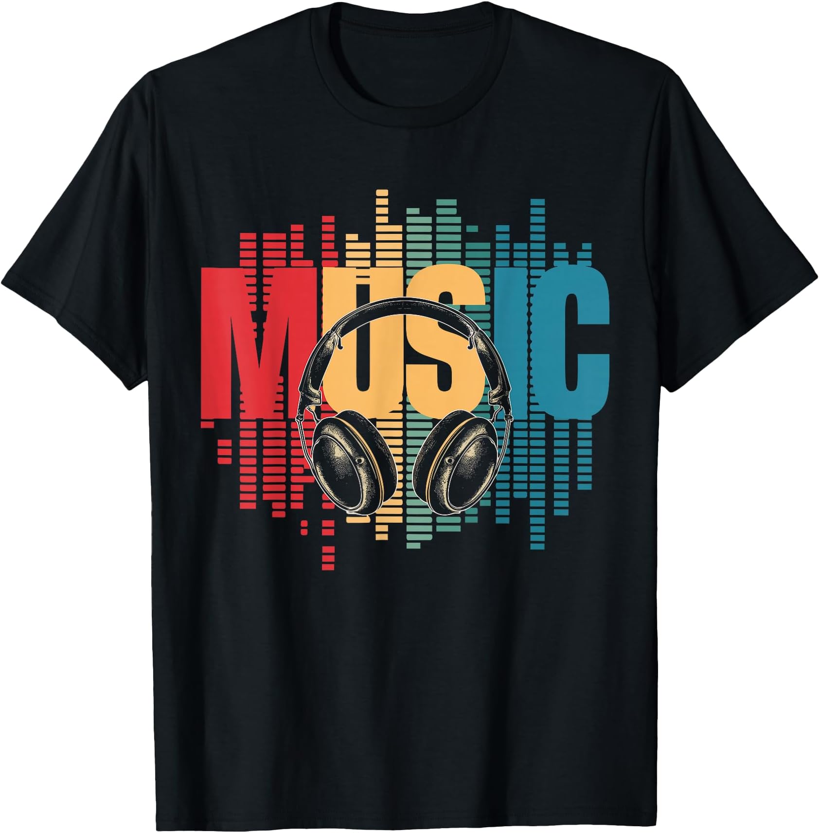 Electronic Music Lover DJ Retro Headphones T-Shirt