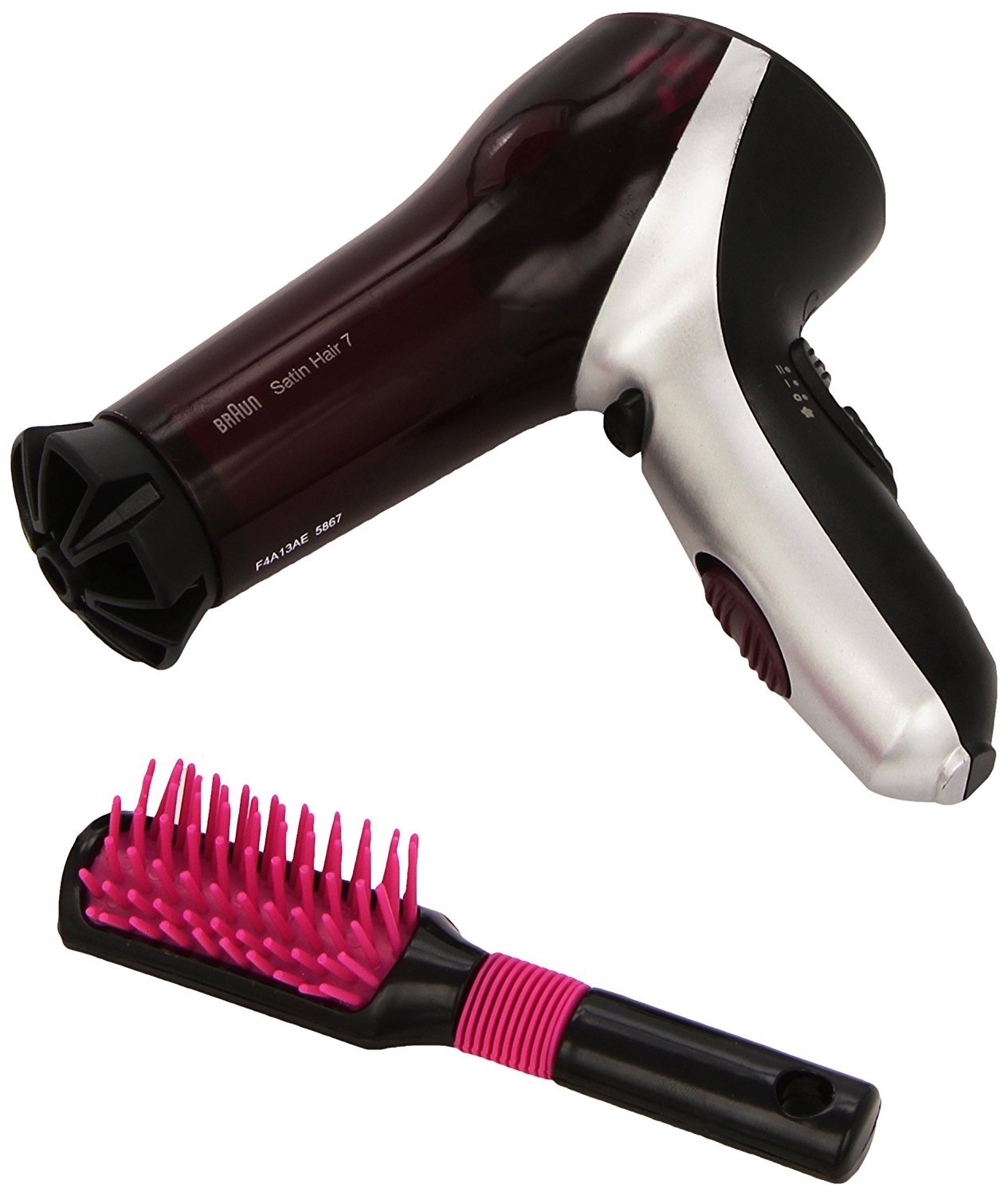 Theo Klein 5867 Braun hair dryer I Children's hair dryer incl. brush and diffuser attachment I Toys for children aged 3 and over